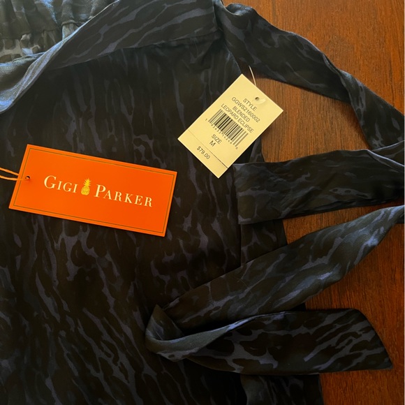 NWT  Gigi Parker wide legs palazzo pant Blended Leopard Eclipse - Picture 4 of 9